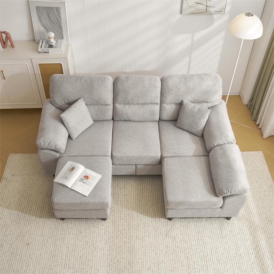 ソファ ソファーセット 5人掛け 2-5人掛け L字 クッション付き 肘付き