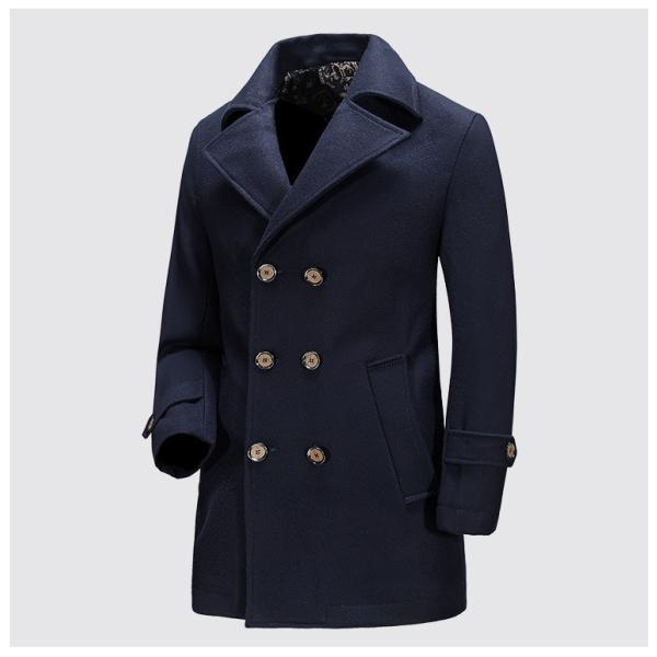 ホームアイホーム コート チェスターコート メンズ ミドル丈 ウール地