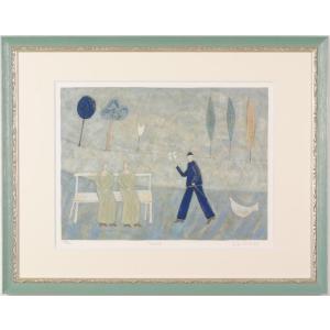 ヒロ・ヤマガタ【日本のエッセンス〜嵐山】直筆サイン入り／シルク