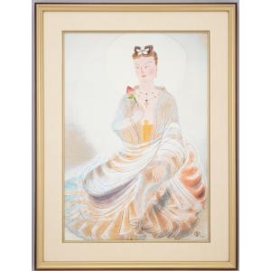 小倉遊亀 「 観自在 」 彩美版 ・ シルクスクリーン 手刷り : 内田画廊