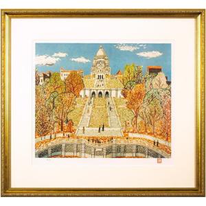 山下 清 【富田林の花火】リトグラフ／限定300部／新品額装／送料無料