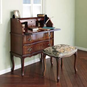 イタリア ライティングデスク ブラウン 猫脚 完成品 アンティーク