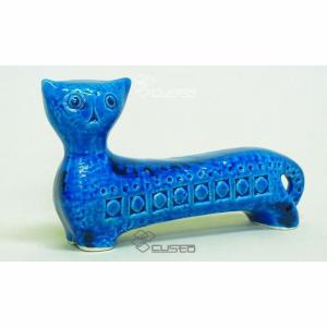 イタリア製 輸入雑貨 ネコ ねこ 猫 置物 オブジェ ブルー Bitossi