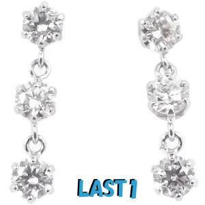 Pt900 ダイヤモンド 5連 ピアス 0.40ct 送料無料 PT プラチナ プラチナ