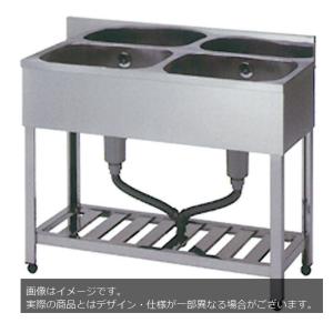 二槽シンクW800×D450×H800+100mm【東京圏限定】A2C-800業務用 : 遠信