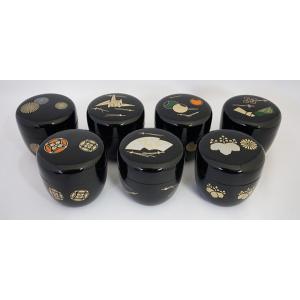 茶道具 香合 お月見 丸香合 真塗り 月に兎蒔絵 宮田宗景作 真塗