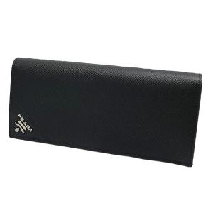 PRADA（プラダ） メンズ長財布 ブラック＋ブラウン サフィアーノ