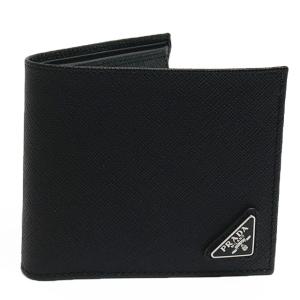 プラダ 二つ折り財布 メンズ SAFFIANO TRIANGOLO ブラック PRADA