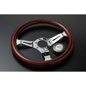 クラシックデザイン ウッドステアリング×メッキスポーク 31パイ ホーン