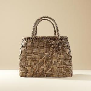 胡桃皮かごバッグ くるみかごバッグ 手作り 籠バッグ 内布付き 和服