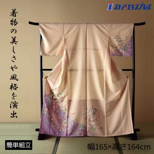 二段型の天然木製の衣桁、黒塗装 飾り金具2か所 : SUZUKIMOKOJO