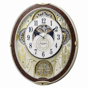 あすつく リズム(RHYTHM) 掛け時計 電波 アナログ からくり スモール