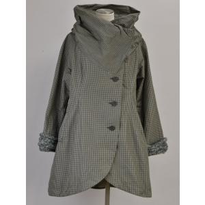 wnc ジウセンソユニコ 慈雨 Sensounico コート 40 黒 グレー 総柄