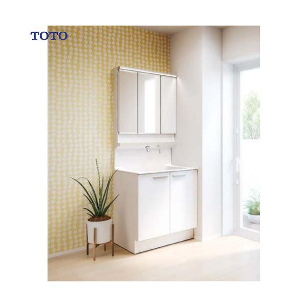 TOTO 爆買 洗面化粧台 オクターブ間口750mm 三面鏡 ワイドLED照明