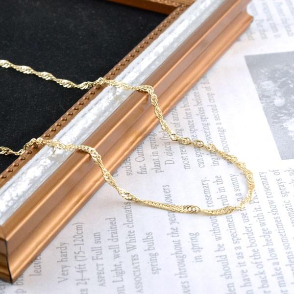 ネックレス レディース 18金 チェーン ゴールド スクリューチェーン