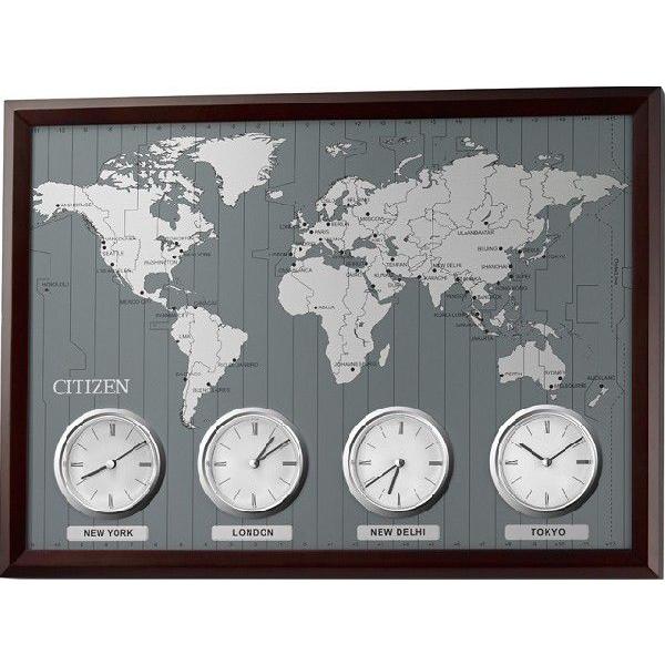 ワールドタイムN シチズン掛け時計 4MWA01-006 世界時計 : クロック
