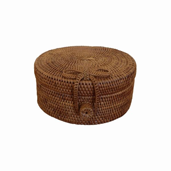 アウトレット】バリ島 アタ アタ製品 ふた付き ラウンドBOX Φ30