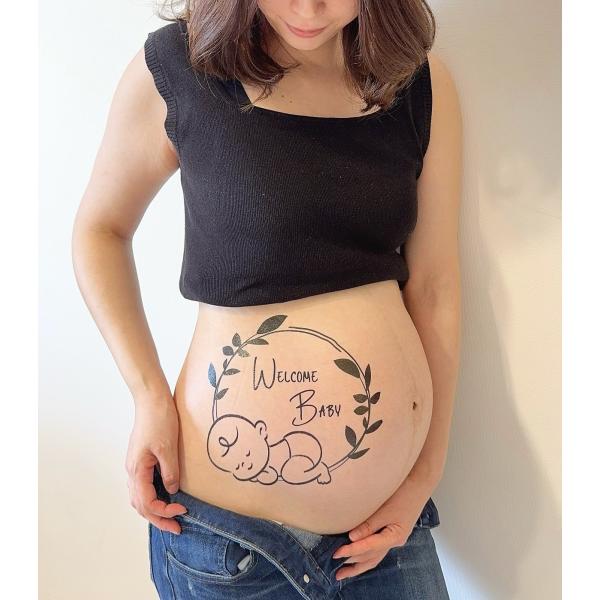 練習用シール付】 マタニティフォト ボディ シール タトゥーシール