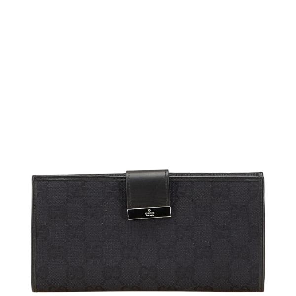 GUCCI（グッチ） GGキャンバス 長財布 035 2888 ブラック キャンバス