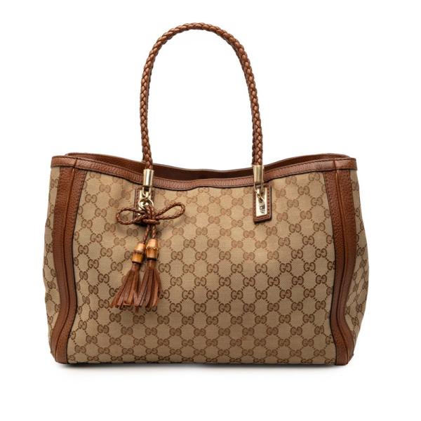 GUCCI（グッチ） GGキャンバス バンブー ベラ ショルダーバッグ トート