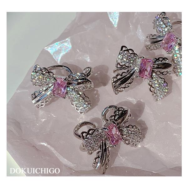 イヤーカフ レディース リボン イヤリング ピアス 片耳用 地雷 量産型