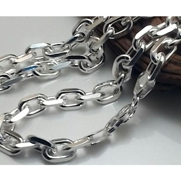ネックレス メンズ シルバー925 あずきチェーン 6.5mm 50cm 圧倒的存在