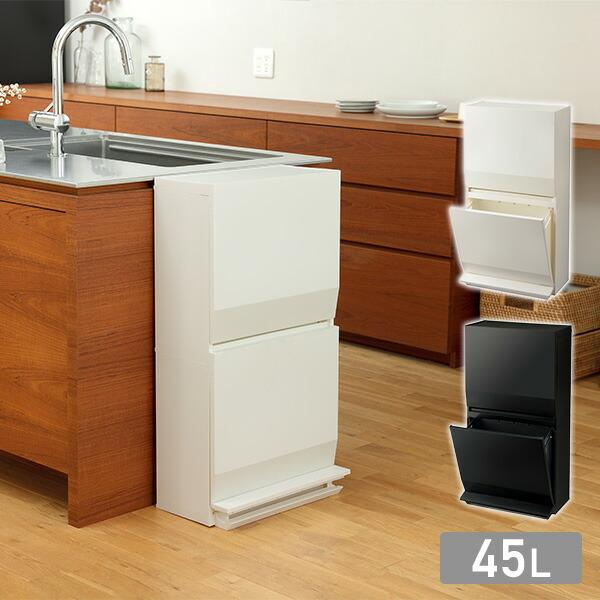 SOLOW ソロウ 分別ストッカー ゴミ箱 薄型 2段 45L ダストボックス