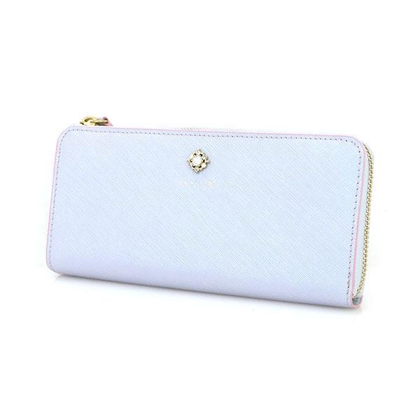 美品】ルリア4℃ LURIA アクア ライトブルー レザー L字ファスナー 長