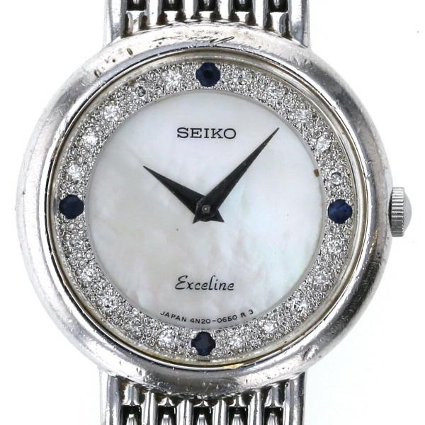 セイコー SEIKO エクセリーヌ 4P サファイア ダイヤモンド 4N20-0380
