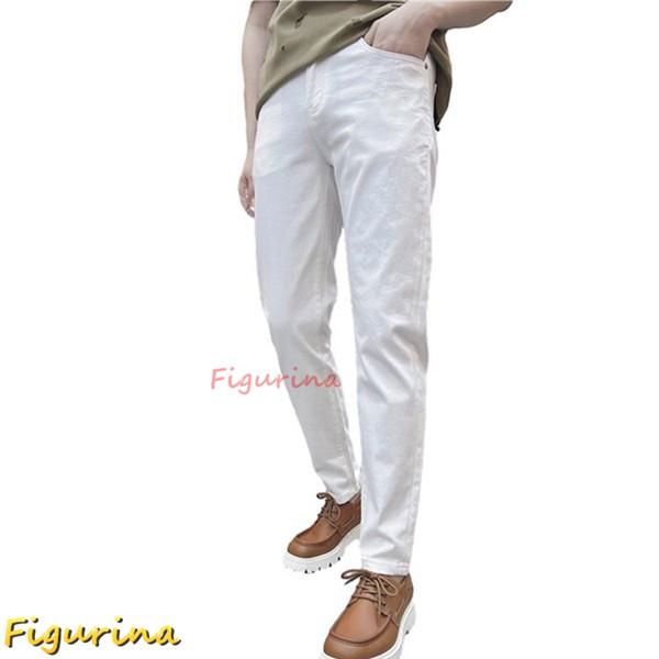 細身 スキニージーンズ メンズ 白デニム ホワイトジーンズ スリム