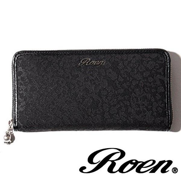Roen（ロエン） 豹柄 ウォレット 長財布 ブラック BLACK rowt-001