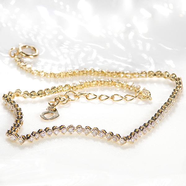 ゴールド ダイヤモンド 0.5カラット ブレスレット ブレス 0.5ct 送料