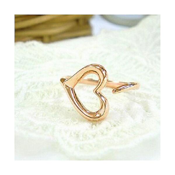 k18 ハート リング 地金 オープンハート K18 ゴールド YG PG WG 指輪