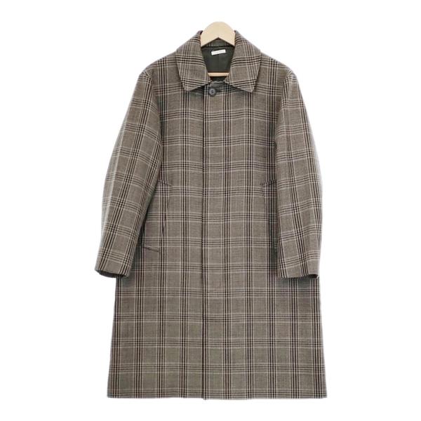 LENO STAND FALL COLLAR COAT グレンチェック ウール 定価82500円