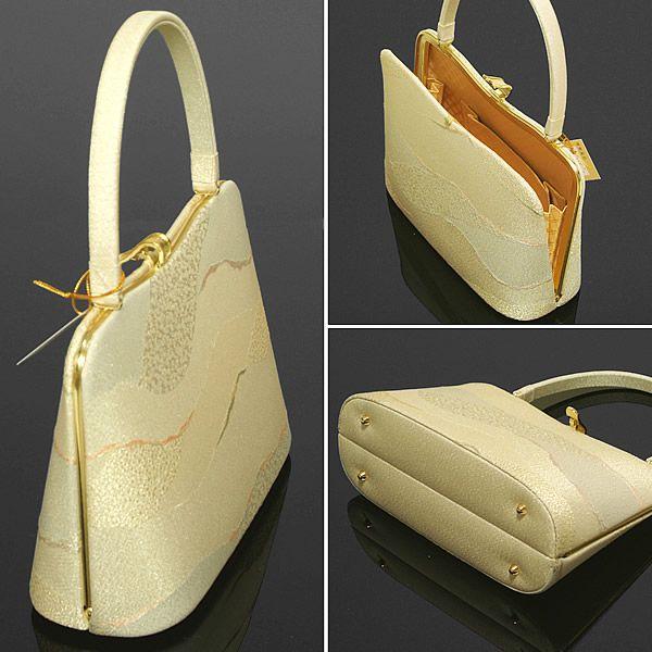 草履バッグセット 訪問着 日本製 菱屋謹製「オフホワイト×ゴールド 霞