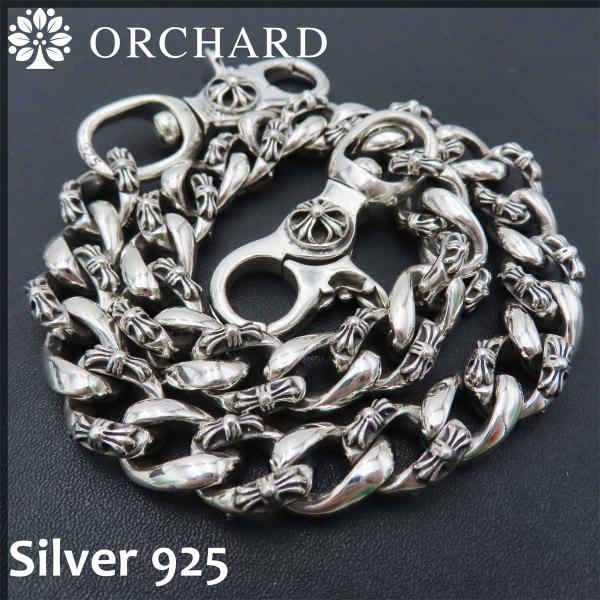 5*0様 シルバー925 ファンシー ウォレットチェーン クロス ターコイズ