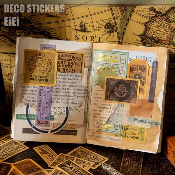 レトロ フレークシール 45枚 コラージュシール アメリカン