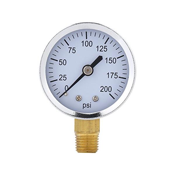 水圧ゲージ 油圧ゲージマノメータ 空気圧計 1/4NPTねじ圧力計 正確 0