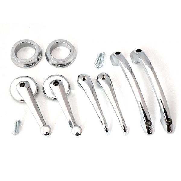 ローバーミニ/クラシックミニ クロームメッキハンドル 4点セット