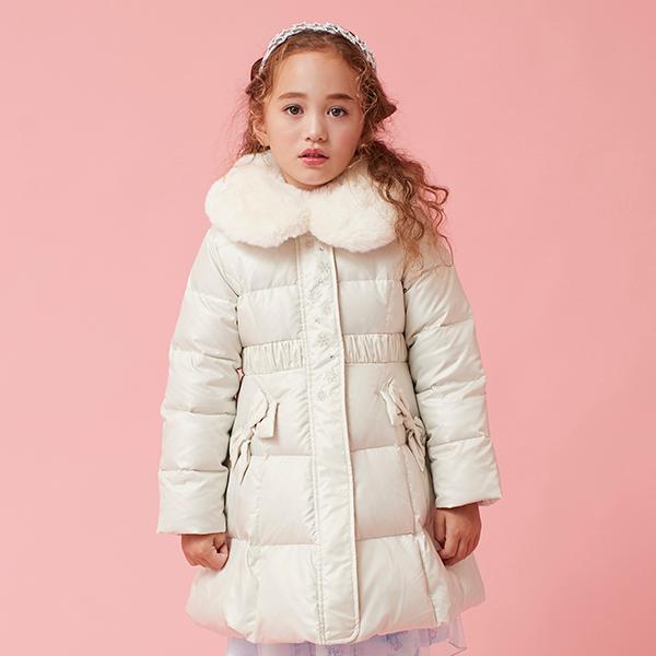 mezzo piano メゾピアノ(mezzo piano)フェイクファー衿つき ロング