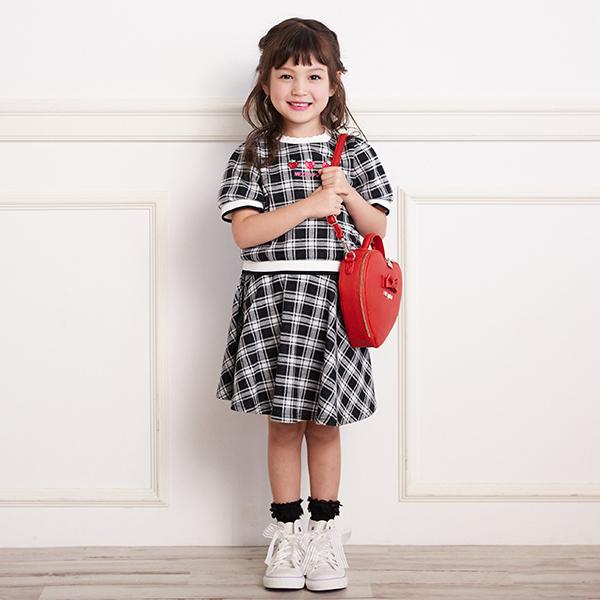 mezzo piano メゾピアノ(mezzo piano)チェックジャガード セットアップ