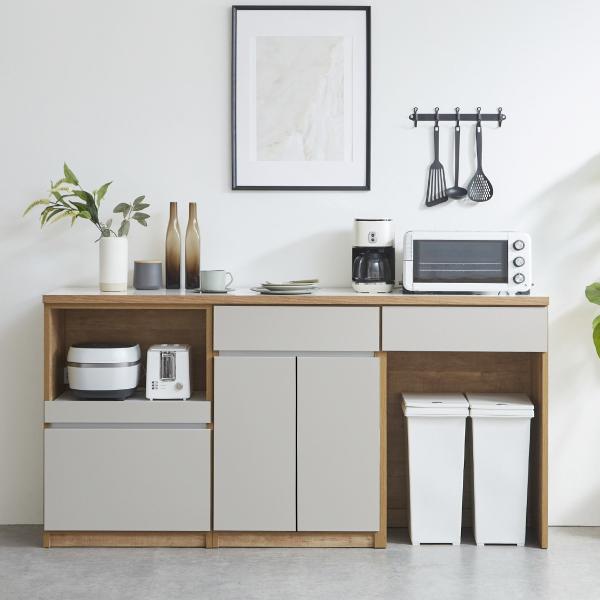 ニトリ（NITORI） キッチン収納カウンター (幅180cm オープン+開き扉+