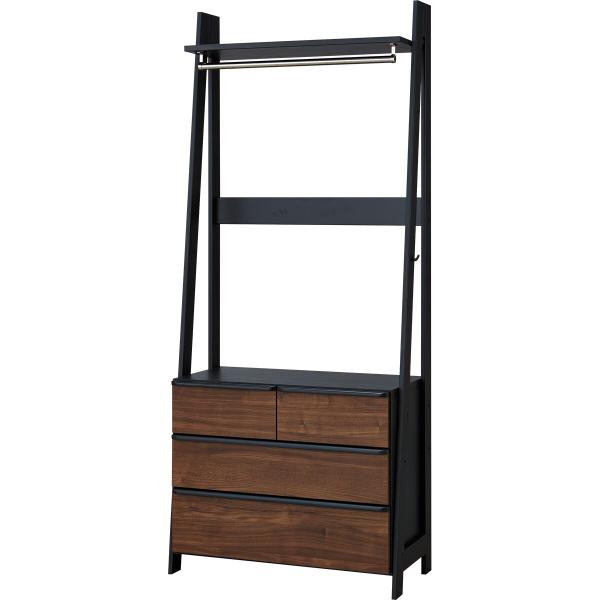 ニトリ（NITORI） 収納付きハンガーラック(ニーズ3 84 OP-3段 MBR/BK