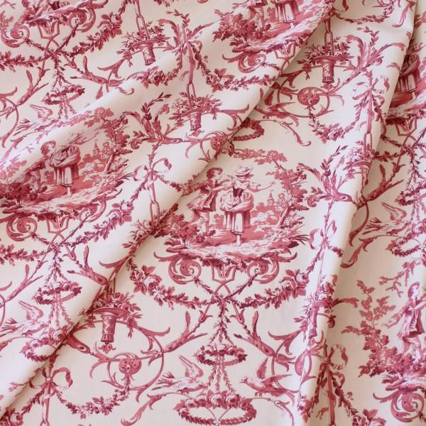 トワルドジュイ フランス 生地 カップル ルージュ フランス製 輸入生地