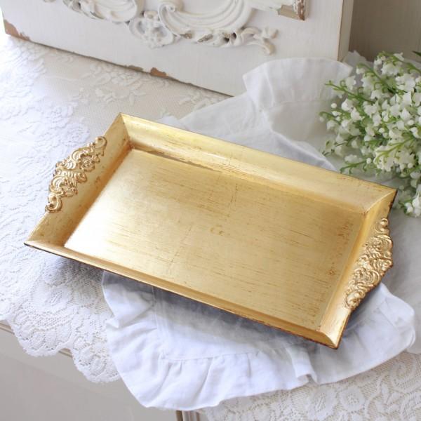 シャビー レクトトレー トレイ ゴールド トレー 長方形 プレート