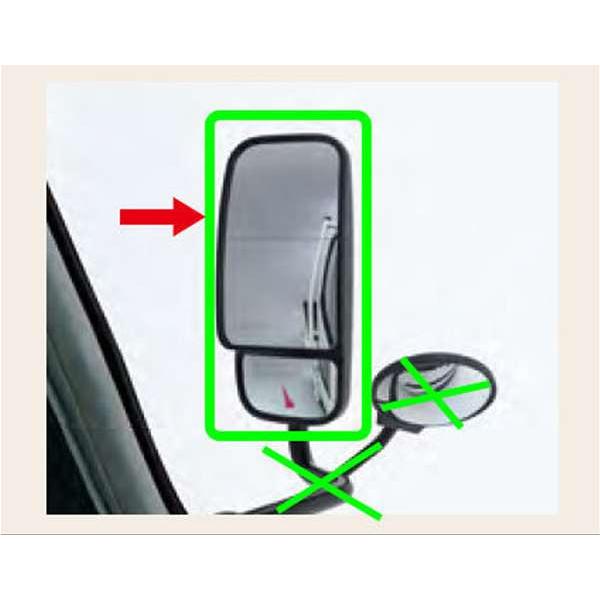 デュトロ ワイドビュー2面鏡式ミラー（助手席側） ヒノ純正部品 TQUMC