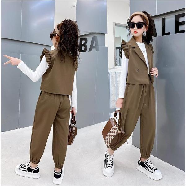 セットアップ 160サイズ ブラウン カジュアルフォーマル 女の子 3点