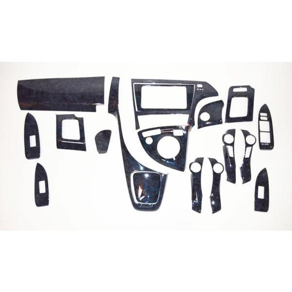 プリウス ZVW 30系 インテリアパネル 3D 黒木目 19ピース インパネ