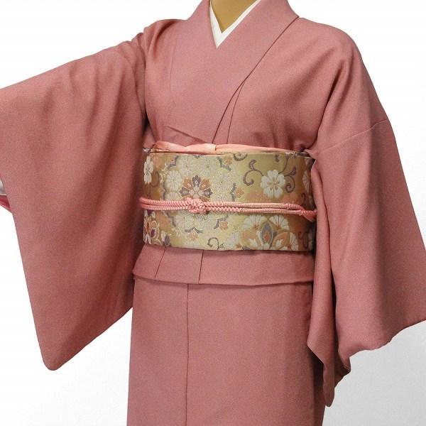 着物 レンタル Lサイズ 袋帯セット 江戸小紋 赤ピンク 鮫小紋