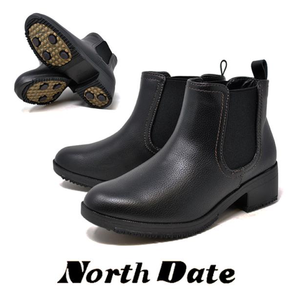 NORTH DATE（ノースデイト） 防寒 スパイク スノーブーツ サイドゴア